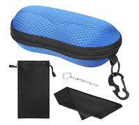 MoKo Custodia per Occhiali, Porta Occhiali Semirigida con Chiusura a Cerniera, Imbottitura Interna in Eva, Accessori Occhiali, Custodia per Occhiali da Sole, Lettura, Nuoto, Blu