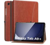 MoKo Custodia per Samsung Galaxy Tab A9 Plus 11 Pollici 2023 SM-X210/SM-X216/SM-X218, Multi-Angolo Custodia Galaxy Tab A9+ con Cinghia a Mano Tasca Frontale Auto Sveglia/Sonno, Marrone