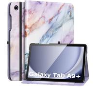 MoKo Custodia per Samsung Galaxy Tab A9 Plus 11 Pollici 2023 SM-X210/SM-X216/SM-X218, Multi-Angolo Custodia Galaxy Tab A9+ con Cinghia a Mano Tasca Frontale Auto Sveglia/Sonno, Marmo Viola