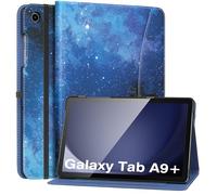 MoKo Custodia per Samsung Galaxy Tab A9 Plus 11 Pollici 2023 SM-X210/SM-X216/SM-X218, Multi-Angolo Custodia Galaxy Tab A9+ con Cinghia a Mano Tasca Frontale Auto Sveglia/Sonno, Cielo Stellato Blu