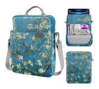MoKo Custodia per Tablet 12.9-13", Compatibile con 13" iPad Air M4 2026, Mac Neo (A18 Pro), iPad Pro 13 M5, Galaxy Tab S8+/S9+ 12.4, Borsa con Maniglia e Tracolla, Fiore di Albicocca