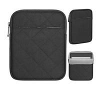 MoKo Custodia per Tablet Compatibile con KindleColorsoft, Kindle Paperwhite 12a Generazione 2024, Kindle 2024-2016, Custodia Portatile per Tablet con Doppia Tasca e portapenne, Cotone Rimboccato Nero