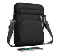 MoKo Custodia per Tablet da 12,9 Pollice Compatibile con iPad PRO 12,9 M2 2022/2021/2020/2018, Galaxy Tab S9/S8 Plus 12,4" 2023/2022, Custodia Multiuso con Tasche e Porta per Le Cuffie, Nero