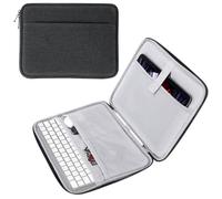 MoKo Custodia per Tablet da 13 Pollice, Custodia Morbida con Multitasche per 13" iPad PRO M4 2024, 13" iPad Air M2 2024, iPad PRO 12.9 M2 2022/2021/2020/2018,Surface Laptop Go 12.4",Nero & Grigio