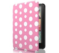 MoKo Custodia per tutti i nuovi e-reader da 7" (12a Generazione-2024) e Colorsoft 2024/2025, Leggera Cover a Conchiglia con funzione Auto Wake/Sleep, Non adatta a BOOX e Kobo, Peonia a pois