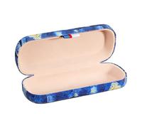 MoKo Custodia Porta Occhiali in Pelle, Custodia Occhiali Universali, Custodia per Occhiali da Sole, Lettura con Imbottitura Interna, Anti Graffi, Chiusura a Scatto, Dim 6,3x6,6x3,8cm, Notte Stellata
