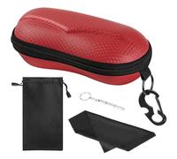 MoKo Custodia Porta Occhiali Semirigida con Chiusura a Cerniera, Imbottitura Interna in Eva, Dim 16,7X 7,2 x 6,2 cm, Custodia per Occhiali da Sole, Lettura, Nuoto, Rosso