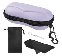 MoKo Custodia Porta Occhiali Semirigida con Chiusura a Cerniera, Imbottitura Interna in Eva, Dim 16,7X 7,2 x 6,2 cm, Custodia per Occhiali da Sole, Lettura, Nuoto, Viola