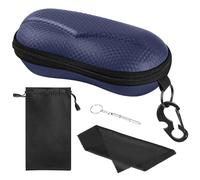 MoKo Custodia Porta Occhiali Semirigida con Chiusura a Cerniera, Imbottitura Interna in Eva, Dim 16,7X 7,2 x 6,2 cm, Custodia per Occhiali da Sole, Lettura, Nuoto, Indaco