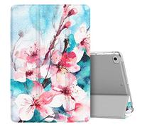 MoKo Custodia Protettiva Compatibile con New iPad Mini 5th Generation 7.9" 2019/iPad Mini 4 2015, Case Leggero e Sottile, Semi-trasparente, Auto Sveglia/Sonno - Fiori del Pesco