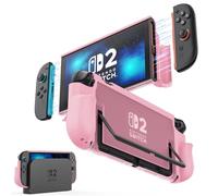 MoKo Custodia Protettiva per Nintendo Switch 2 (2025) - Dockable Cover con Joy-Con a Sgancio Rapido, Telaio in TPU e Schienale in PC, Resistente a Graffi e Urti, Rosa