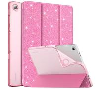 MoKo Custodia Protettiva per Samsung Galaxy Tab A11+ 11'' 2025 (SM-X230/X236/X238)/ Tab A9+ 11" 2023 (SM-X210/X216/X218), Cover in TPU e Pelle PU, Sostegno, Auto Riattivazione/Standby, Rosa Brillante