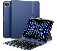MoKo Custodia Tablet Universale con QWERT Tastiera per Tablet da 9", 9.7", 10.1", 10.2", 10.4", 10.5", 10.9", 11", con Tastiera Bluetooth Wireless Rimovibile Portapenne per iPad, Fire,Pixel,Blu Marino