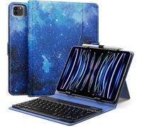 MoKo Custodia Tablet Universale con Tastiera per 9"-11" Tablet,Stell Blu