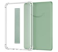 MoKo Custodia Trasparente per 6" Kindle (11ᵃ Generazione, Modello 2024/2022), Custodia Protettiva con Cinturino da Mano Cover Posteriore Antiurto in TPU Ultra Morbida e Flessibile, Verde Agave
