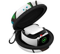 MoKo Custodia Trasporto Compatibile con Apple Watch Ultra3/2/1 Series 11/10/9/8/7/6/5/4/3/2/1 e Airpods Pro/3/2/1 con Chiusura a Cerniera,Base di Ricarica,Custodia Rigida da Viaggio Protettiva,Rametto