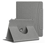 MoKo Custodia Universale per Tablet da 9"-11" iPad/Samsung Galaxy/Lenovo/Fire HD, Cover Leggera in Pelle PU con Supporto a Rotazione di 360°, Tasca, Chiusura Magnetica, Grigio