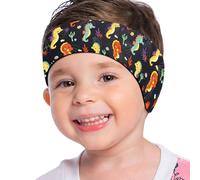 MoKo Elastica Fascia da Nuoto per Bambini, Taglia M, Età 3-9 Anni, Fascia Regolabile Impermeabile per Orecchi da Nuoto, Cavalluccio Marino Nero