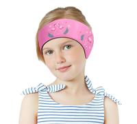 MoKo Fascia per capelli da nuoto, in neoprene, impermeabile, con elevata elasticità e chiusura in , per bambini di età 1-2, taglia S, cappello di paglia rosa fenicottero