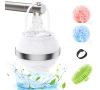 MoKo Filtro Acqua per Bambini e Adulti, Filtro per Vasca da Bagno, Addolcitore D'acqua per una Pelle più liscia, Capelli e Unghie, Filtro da Bagno con Palla da Doccia e Spazzola per Shampoo, Bianco