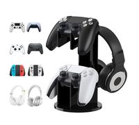 MoKo Gancio per Controller di Gioco e Cuffie, 2 in 1 Supporto per Controller di Gamepad in Acrilico per Switch/Switch 2, PS5, PS4, Xbox Serie, Accessori per Cuffie e Gamepad, Nero