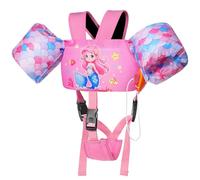 MoKo Gilet da Nuoto per Bambini, Galleggianti per Bambini, Bracciali Galleggianti con Cinghia Regolabile, Giacca da Nuoto, Aiuto al Nuoto in Mare per Bambini Imparare a Nuotare, Sirena Rosa