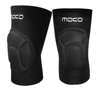 MoKo Ginocchiera, Ginocchiera Sportiva in Cotone 2 Pezzi, Ginocchiera Elastica con 4 Protezioni in Silicone, Traspirante, Lavabile, Ginocchiera per Lavoro, Sport, Extra Larga XL - Nero