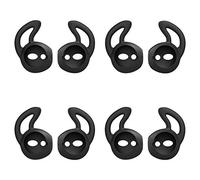 MoKo Gommini Auricolari in Silicone Compatible con AirPods 1/2 (4 Paia), EarPods con Supporto Orecchio, Anti-Caduta, Inserti Auricolari Isolamento Rumore, Cuscinetti Cuffie per Auricolari - Nero
