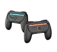 MoKo Grip per Nintendo Switch 2 Joy-Con, Confezione da 2 Impugnature Ergonomiche per Joy-Con Switch 2, kit di Impugnature Antiscivolo, Carbone Nero