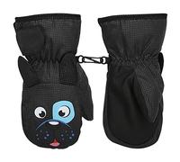 MoKo Guanti da Sci per Bambini, Guanti Indernale Antivento Impermeabile, Guanti Termici Caldi per Sci, Ciclismo, Snowboard, Attività Outdoor per Bambini Bambine 1-3 Anni, Nero