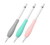 MoKo Impugnature Penna, Set 4 Impugnature in Silicone compatibili con Penne Digitali Universali, Accessori Penna, Gomini per Correzione Impugnatura, Penna iPad Pencil, Bambini, Grigio, Verde