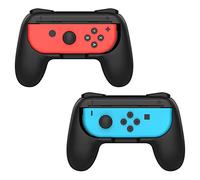MoKo Joy-con, Impugnatura Compatibile con Nintendo Switch, 2 Set Custodia Protettiva Joystick Ergonomica in Resina ABS Protezione Urti, Graffi con Pulsanti SL/SR per Gioco Switch Joy-con, Nero