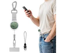 MoKo Laccio per cellulare antifurto retrattile, bianco e albicocca