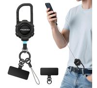MoKo Laccio per cellulare antifurto retrattile con chiusura magnetica, nero