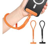 MoKo Laccio per cellulare da polso regolabile, set da 2, arancione e nero