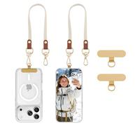 MoKo Laccio per cellulare elastico retrattile, set da 2, beige