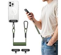 MoKo Laccio per cellulare elastico retrattile, verde
