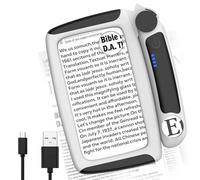 MoKo Lente d'Ingrandimento Rettangolare con Luce, Ingrandimento 5X/20X/45X, 10 LED Regolabili per Lettura al Buio, Batteria da 650mAh Ricaricabile con USB C, Regalo per Anziani o Ipovedenti, Nero