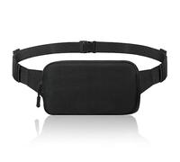 MoKo Marsupio, Marsupi Sportivo con 3 Tasche In Nylon Impermeabile, Chiusure Cerniera, Cintura Fibbia Regolabile 72-140 cm, Accessori Cellulare Borsello per Uomo, Donna Sport Escursionismo - Nero
