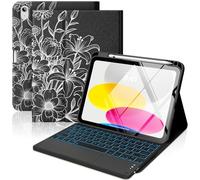 MoKo Multi-touch Tastiera Custodia per iPad (A16) 11ª/10ªgen, Linea Fiore