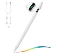 MoKo Penna Stilo per iPad 2018-2024, USB-C Pencil per iPad con Display LED iPad per PRO 13/11" (M4) 2024, iPad PRO 12.9/11", iPad Air 13/11" (M2) 2024/6/5/4/3, iPad Mini 6/5, iPad 10/9/8/7/6, Bianco