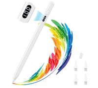 MoKo Penna Stylus per iPad 2018-2025, Pencil USB-C a Ricarica Rapida con Display LED Batteria e Sensibilità all’Inclinazione, per iPad A16/11/10/9/8/7/6, Air M3/M2, Pro, Mini, Bianco