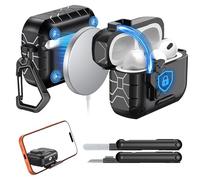 MoKo per AirPods Pro 1/2,Compatibile con MagSafe,Con Blocco di AirPods Pro 1/2nd Gen Sicurezza e Supporto per Telefono,Custodia Protettiva a Caduta Completa Auto Pop-up con kit di Pulizia