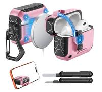 MoKo per AirPods Pro 3 (2025),Compatibile con MagSafe,Con Blocco di AirPods Pro di 3a Gen Sicurezza e Supporto per Telefono,Custodia Protettiva a Caduta Completa Auto Pop-up con kit di Pulizia, Rosa