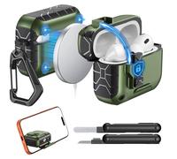 MoKo per AirPods Pro 3 (2025),Compatibile con MagSafe,Con Blocco di AirPods Pro di 3a Gen Sicurezza e Supporto per Telefono,Custodia Protettiva a Caduta Completa Auto Pop-up con kit di Pulizia, Verde