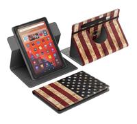 MoKo per Custodia Tablet Android 10,1", Bandiera US | Compatibile con tutti i tablet da 9,6-11", custodia girevole 360° sottile, supporto multiangolo, tasca frontale