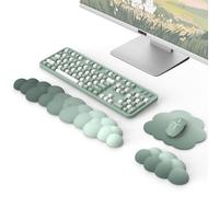 MoKo Poggiapolsi a Nuvola, Poggiapolsi Ergonomico per Tastiera con Poggiapolsi per Mouse, Poggiapolsi Durevole in Poliestere a Nuvola per Tastiera, Mouse, Ufficio, Gioco, Computer, Laptop, Verde