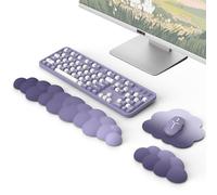 MoKo Poggiapolsi a Nuvola, Poggiapolsi Ergonomico per Tastiera con Poggiapolsi per Mouse, Poggiapolsi Durevole in Poliestere a Nuvola per Tastiera, Mouse, Ufficio, Gioco, Computer, Laptop, Viola