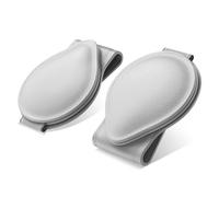 MoKo Porta Occhiali, 2 Pezzi Supporto Occhiali da Sole Auto in Pelle PU con Chiusura Magnetica, Accessori Occhiali, Supporto Occhiali da Auto Universale per Occhiali da Sole Lettura - Grigio