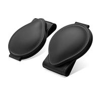 MoKo Porta Occhiali, 2 Pezzi Supporto Occhiali da Sole Auto in Pelle PU con Chiusura Magnetica, Accessori Occhiali, Supporto Occhiali da Auto Universale per Occhiali da Sole Lettura - Nero